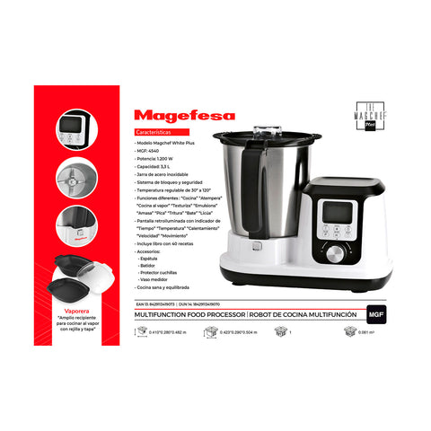 Robot De Cocina Magefesa Magchef White MGF4540 1200W 3.3L