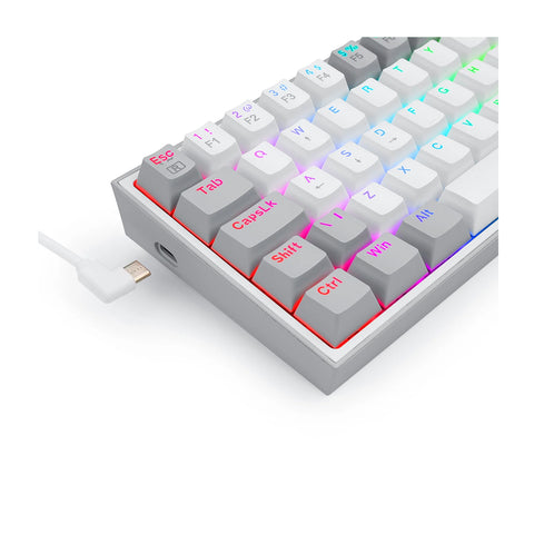 Teclado Gamer Redragon K617 Fizz RGB White/Grey