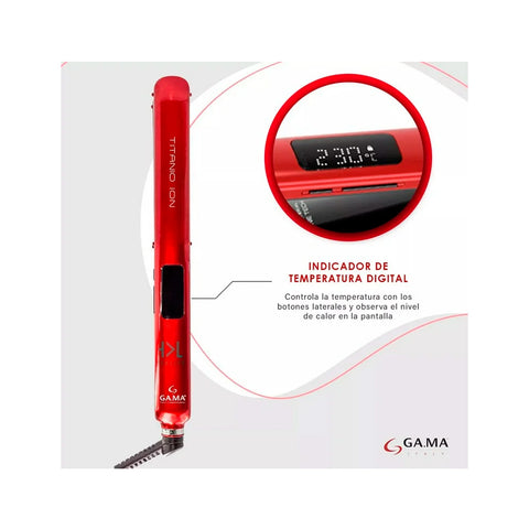 Alisador de Pelo Gama CP14 Titanio 4D Ion Rojo