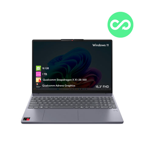 Notebook Lenovo Slim Snapdragon X 16GB 1TB SSD 15.3 FHD Táctil W11