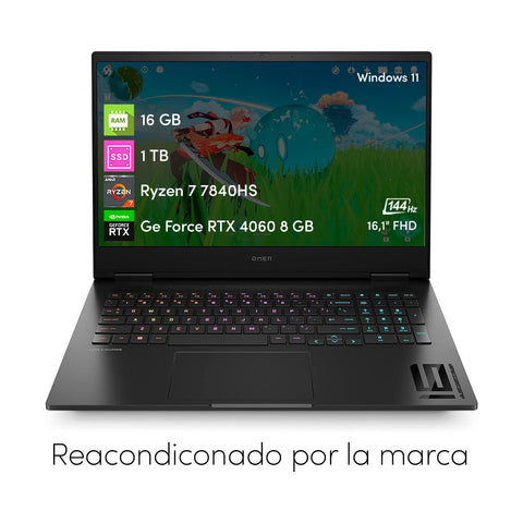 Notebook Gamer HP Omen 16 Ryzen 7 16GB 1TBSDD RTX4060 8GB 16" FHD