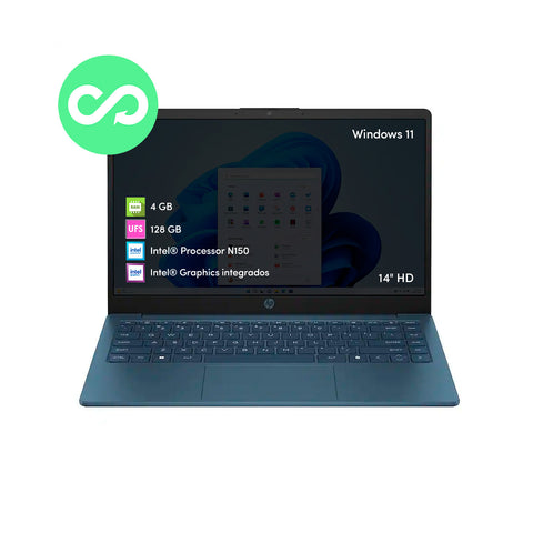 Notebook HP Intel N150 4GB 128GB 14' HD Win11 Azul