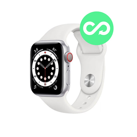Apple Watch Series 6 44mm GPS + Celular Caja Acero Correa Blanca