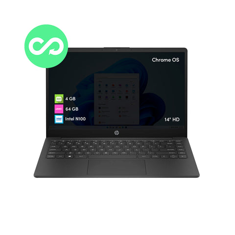 Notebook Chromebook HP Intel N100 4GB 64GB 14' HD Chrome Os Gris