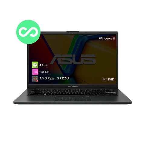 Notebook Asus Vivobook Go Ryzen 3 4GB 128GB SSD 14' FHD Win11