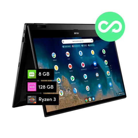 Notebook Chromebook Asus Ryzen 3 8GB 128GB 15.6' Táctil FHD Chrome OS