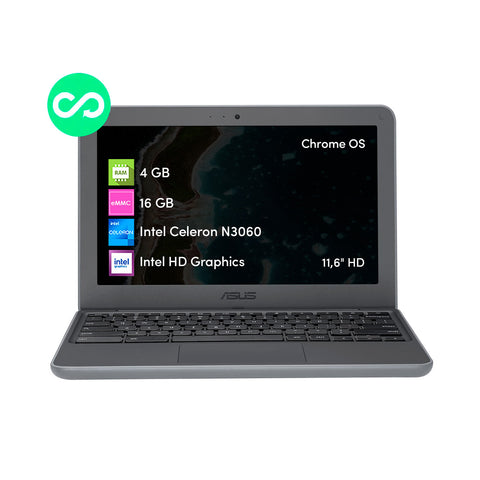 Notebook Chromebook Asus Celeron 4GB 16GB 11.6' Chrome Os