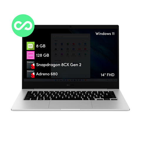 Notebook Samsung Galaxy Go Snapdragon 8GB 128GB SSD 14' FHD