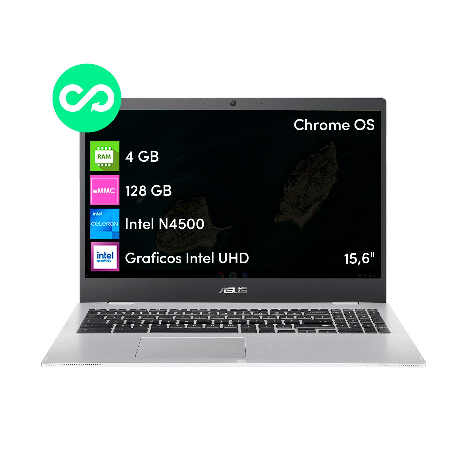 Chromebook本体 ASUS Chromebook 4GB/128GB Notebook Chromebook Asus Celeron 4GB 128GB SSD 15.6' FHD– Mr Click