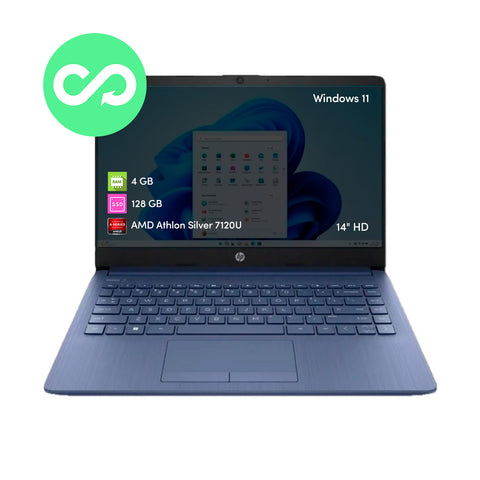 Notebook HP Amd Athlon 4GB 128GB SSD 14' HD Win11 Azul