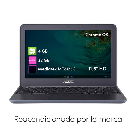 Notebook Chromebook Asus C203XA Mediatek 4GB 32GB 11.6" HD Chrome Os