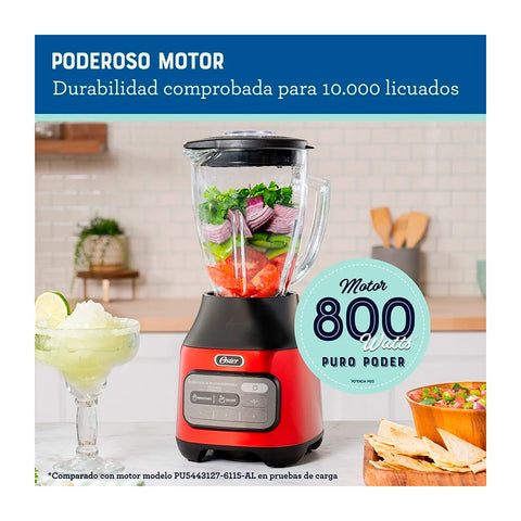 Licuadora Oster Reversible 3 Velocidades + Pulso Color Rojo