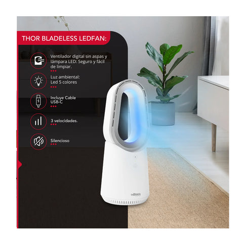 Ventilador Portátil Thorben USB Bladeless Led Fan