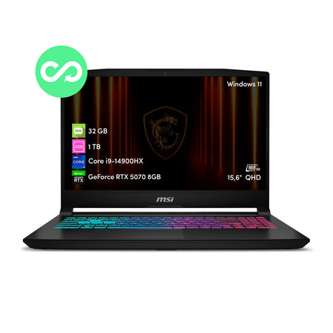 Notebook Gamer MSI Katana Intel i9 14va 32GB 1TB SSD RTX5070 15.6' QHD Win11