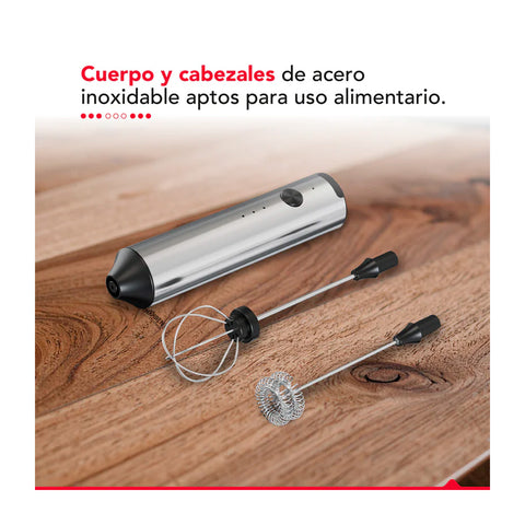 Espumador Batidor Thorben USB Inox Dual Milk Frother