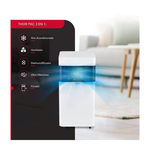 Aire Acondicionado Portátil Thorben Pac 3 en 1 8000 BTU