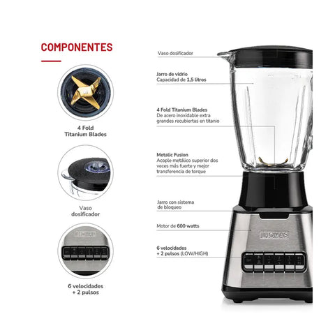 Licuadora Thomas TH-410Vi 1,5L 6 Vel 600W