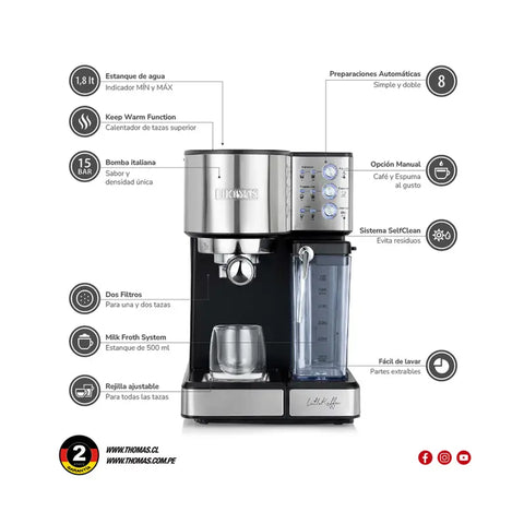 Cafetera Expresso Thomas TH-160DELi LatteKaffee