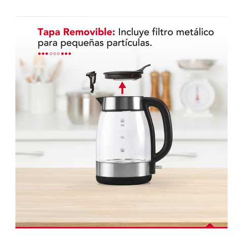 Hervidor Eléctrico Thorben Easy Fill Vidrio 1,7L 2000W