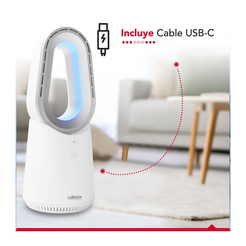 Ventilador Portátil Thorben USB Bladeless Led Fan
