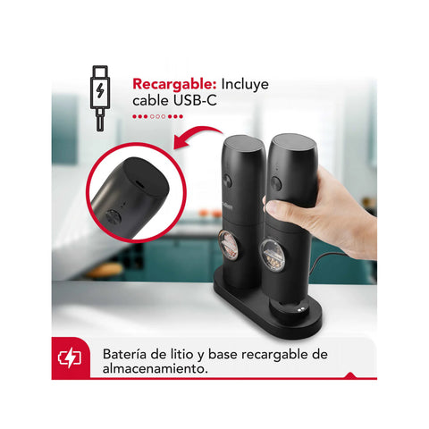 Moledor de Especias Thorben Usb Grinder Set