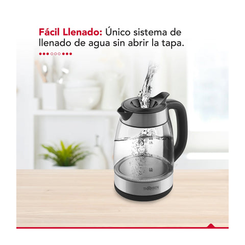 Hervidor Eléctrico Thorben Easy Fill Vidrio 1,7L 2000W