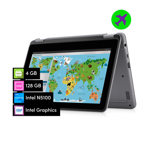 Notebook Dell Latitude 3120 Celeron 4GB 128GB SSD 11.6" HD Táctil W11 2 en 1