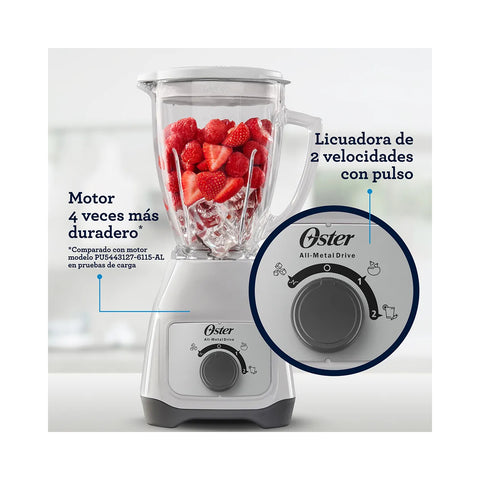 Licuadora Oster Vaso Vidrio con Perilla 1,5 Litros 2 velocidades 550 W