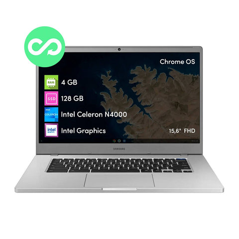 Notebook Chromebook Samsung Celeron 4GB 128GB SSD 15.6 FHD ChromeOS