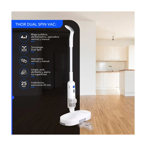Pulidora, mopa y aspiradora Thor Dual Spin Vac