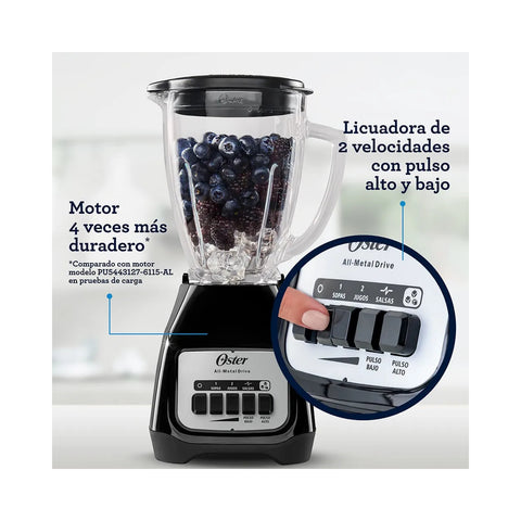 Licuadora Oster BLSTKAGBPB 2 Vel + Pulso Negra 550W