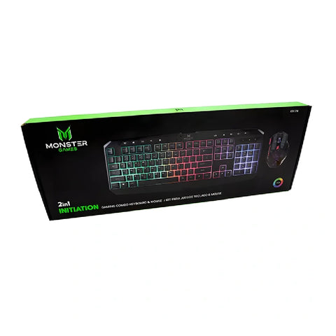 Kit Gamer Monster Games Initiation 2 en 1 Teclado + Mouse RGB