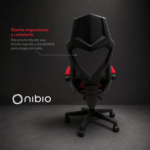 Silla Gamer Nibio Rex V2 Reclinable Apoyapies Roja