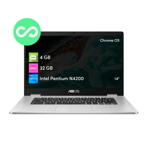 Notebook Chromebook Asus Pentium 4GB 32GB 14' Táctil HD