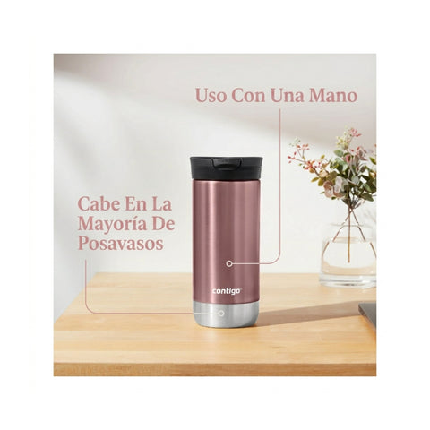 Vaso Termico Contigo Huron 473ml Frio y Caliente Rosado