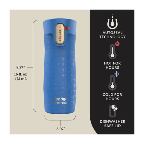 Botella Termica Contigo West Loop 473ml Antiderrame Frio y Calor