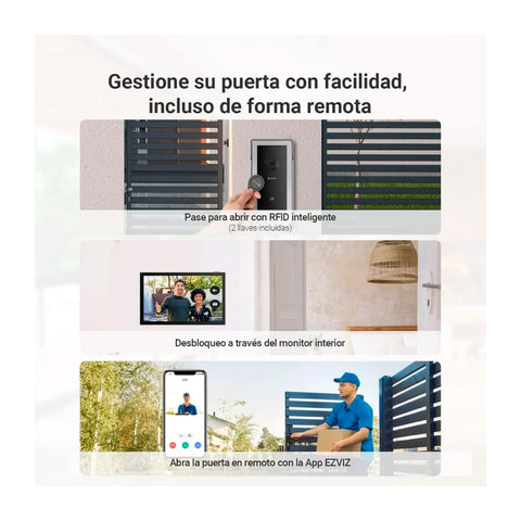 Timbre Videoportero Inteligente Ezviz HP5 Wifi 1080p Pantalla 7'