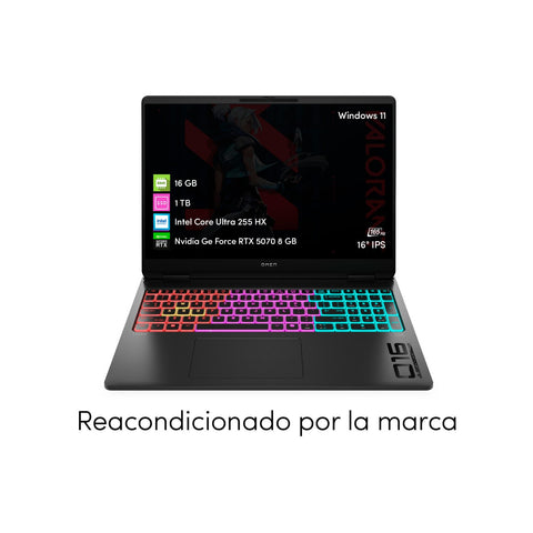 Notebook Gamer HP Omen 16 Intel Core Ultra 7 16GB 1TB SSD RTX5070 16" FHD W11