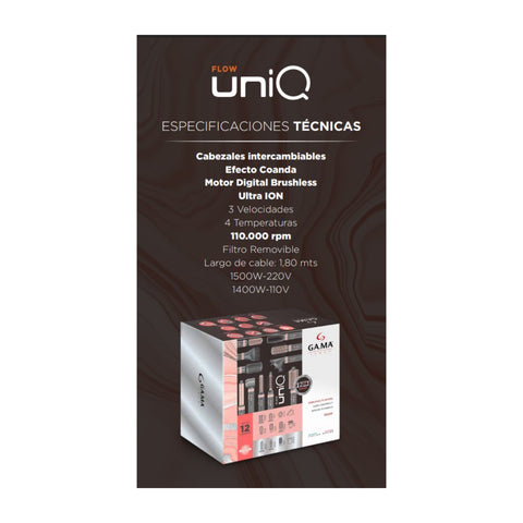 Cepillo Secador Gama Multistyler UniQ Styler Flow 12 acc
