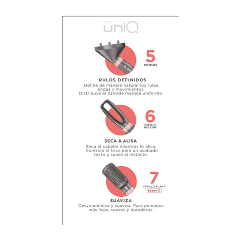 Cepillo Secador Gama Multistyler UniQ Styler Flow 15 acc