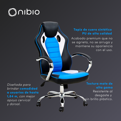 Silla Gamer Nibio Rookie Reclincable Cuero PU