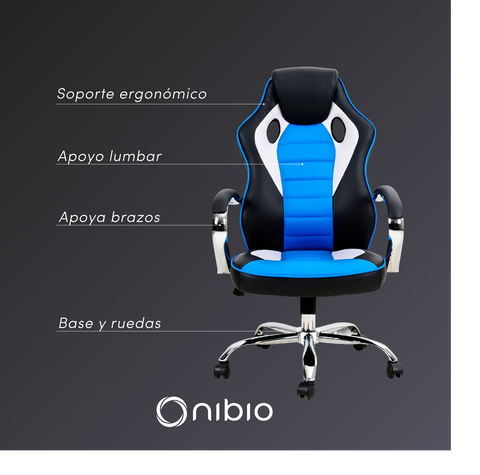 Silla Gamer Nibio Rookie Reclincable Cuero PU