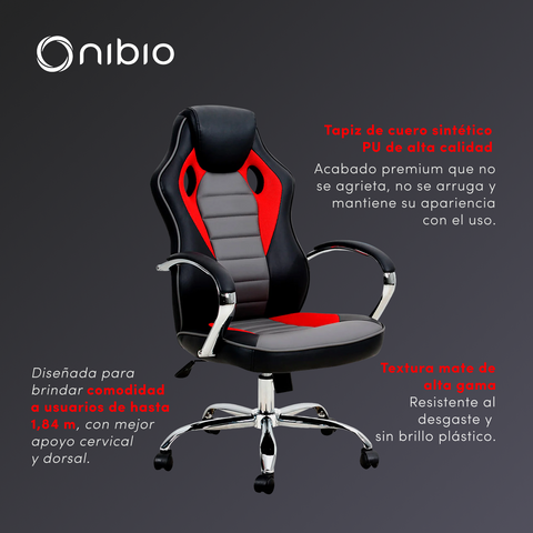 Silla Gamer Nibio Rookie Reclincable Cuero PU