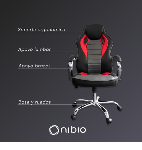 Silla Gamer Nibio Rookie Reclincable Cuero PU