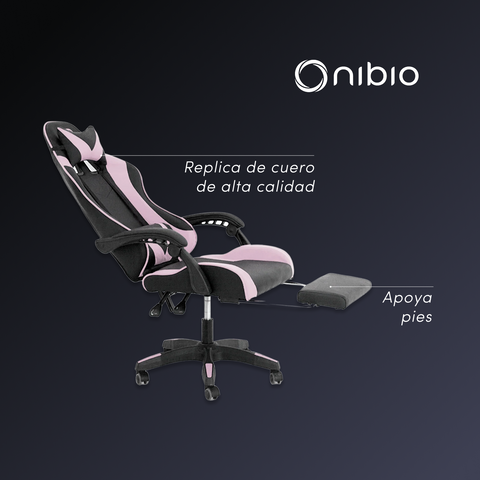 Silla Gamer Nibio GC035 Reclinable 160° Apoya Pies