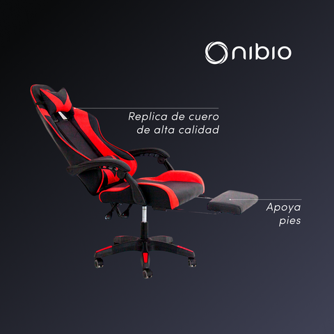 Silla Gamer Nibio GC035 Reclinable 160° Apoya Pies