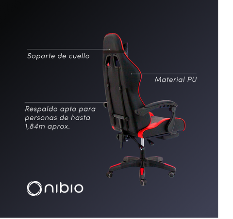 Silla Gamer Nibio GC035 Reclinable 160° Apoya Pies