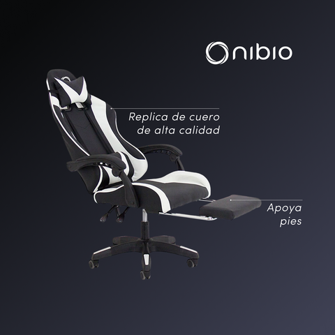 Silla Gamer Nibio GC035 Reclinable 160° Apoya Pies