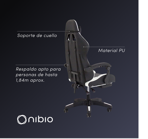 Silla Gamer Nibio GC035 Reclinable 160° Apoya Pies