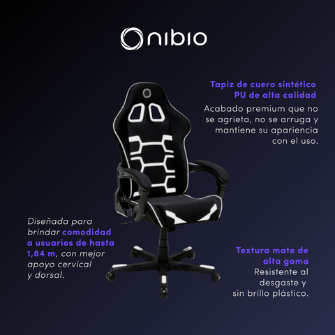 Silla Gamer Nibio Savage Reclinable 160° Blanca